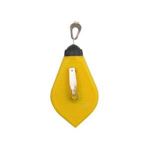 Sárga műanyag festőzsinór tekercs, 15 méteres, fém kampóval és kapoccsal - Kicsapózsinór