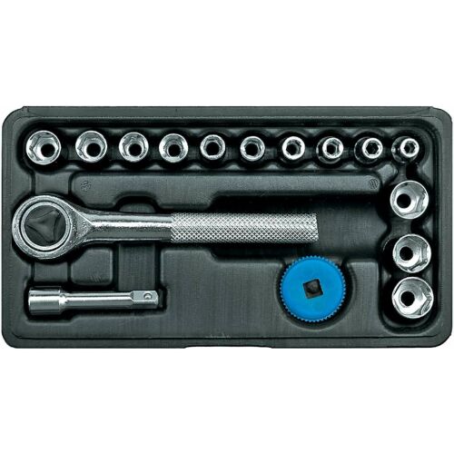 16-teiliges 1/4-Zoll-Steckschlüssel-Set mit Ratsche, Verlängerungsstange und Steckschlüsseln von 4 mm bis 13 mm