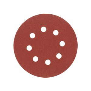 VOREL Tépőzáras fíbertárcsa 125 mm / P150 8 lyukas (5 db)