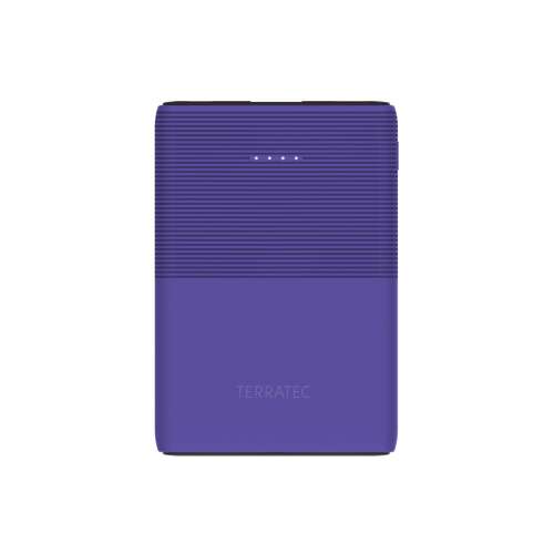 Terratec P50 Pocket Power Bank 5000mAh de culoare violet, vedere din față