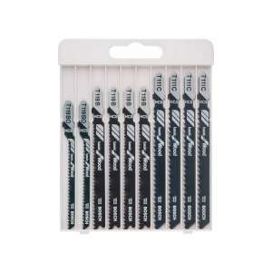Bosch Basic for Wood Stichsägeblatt-Set, 10-teilig, T-Schaft, für Holz - Sägeblätter für Handsägen
