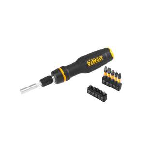 Șurubelniță cu clichet DEWALT cu set de biți, 10 piese - Unelte de mână