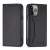 Black leather wallet case for Samsung Galaxy S23 with card slots and kickstand