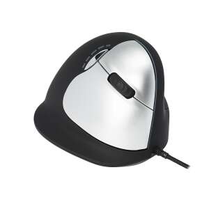 R-Go Tools HE Vertical Ergonomic Mouse, Black/Silver, Right Hand, Large - Mouse
