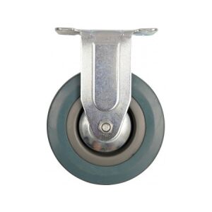 VOREL 100mm festes Industrierad mit grauem Gummireifen - Industrieräder & -rollen