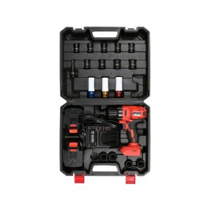 Zestaw akumulatorowego klucza udarowego YATO 18V z nasadkami, akumulatorami i ładowarką w walizce - Yato