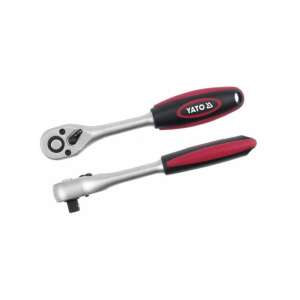 YATO Pokrętło z grzechotką 3/8 cala, 197 mm, 72T, stal CrV - Klucz do wtyczek