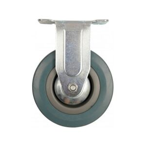 VOREL 50mm starres Industrierad mit grauem Gummireifen - Industrieräder & -rollen