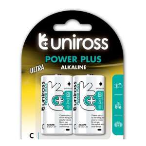 Uniross Power Plus Ultra C Alkáli Elem, 2 darabos csomag - Uniross