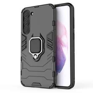 Black Ring Armor case for Samsung Galaxy S23 Plus with a built-in ring holder - Phone Case