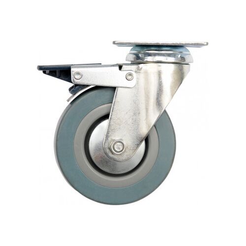 VOREL Koło przemysłowe obrotowe z hamulcem 50 mm, szara guma