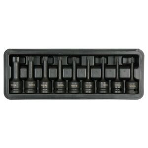 YATO 9-częściowy zestaw nasadek Spline, napęd 1/2 cala, rozmiary M4-M16 - Klucz do wtyczek