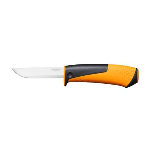 Fiskars univerzális kés beépített élezővel, narancssárga és fekete markolattal - Szerszám