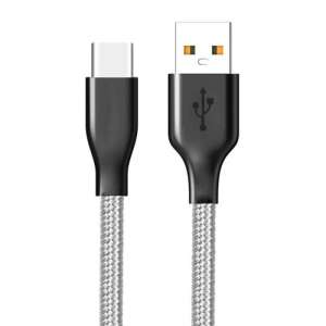 USB-A na Type-C dátový a nabíjací kábel, sivý, 1 meter - USB káble