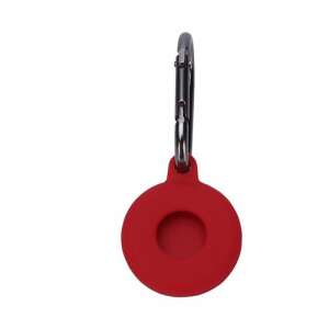 Red silicone AirTag holder with carabiner - Tracking