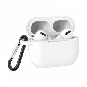 White Silicone Case for AirPods Pro with Carabiner - Headset Accessory