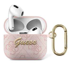 Etui Guess do AirPods 3, różowe, z logo 4G, ochronne etui do Apple AirPods 3, zawiera karabińczyk - Guess