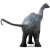 Schleich Brontosaurus dinoszaurus figura, szürke és kék színben, hátulnézetből, fehér háttér előtt áll