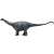 Schleich Brontosaurus dinoszaurus figura, szürke és kék színben, oldalnézetből, fehér háttér előtt áll
