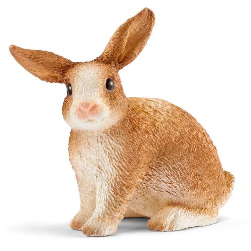 Schleich brown and white rabbit figurine, realistic animal toy for kids