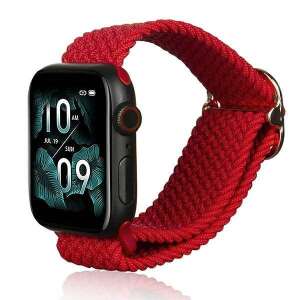 Beline brățară textilă roșie pentru Apple Watch 38/40/41mm pe un smartwatch - Apple Curea ceas inteligent