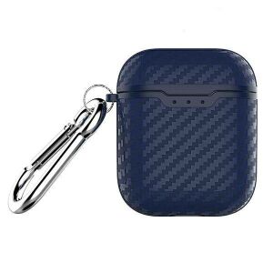 Beline AirPods 1/2 kék karbonszálas védőtok karabinerrel - Beline