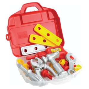 Ecoiffier Open Toy Toolbox with Play Hammer, Screwdriver, and Wrench - DIY Craft Kit