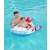 Child in a Bestway inflatable airplane pool float