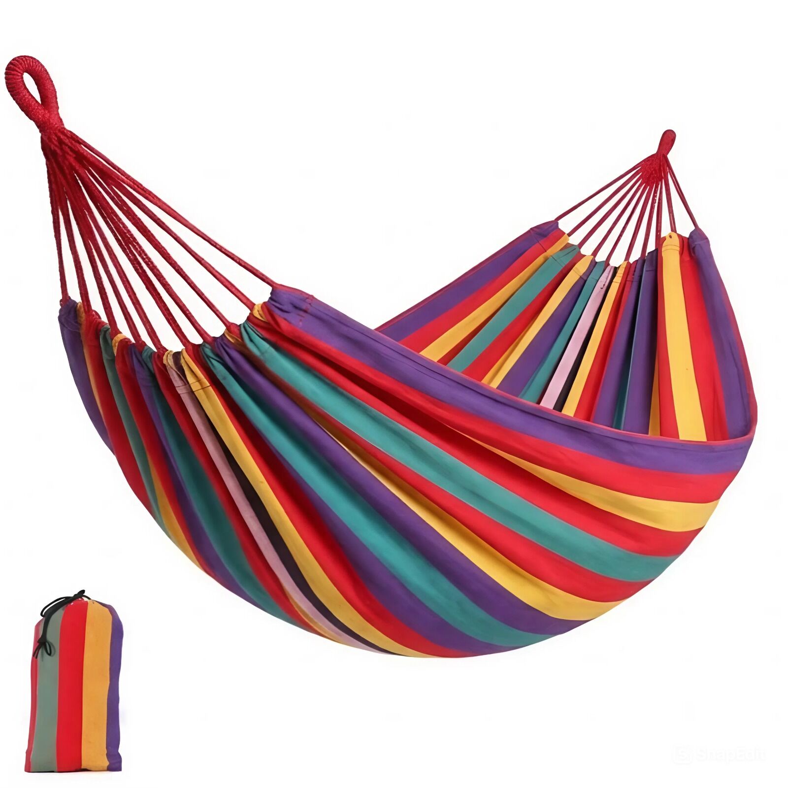 E-shop Dvojitá hojdacia sieť Pepita 160x220 cm 300 kg nosnosť - červeno-žltá
