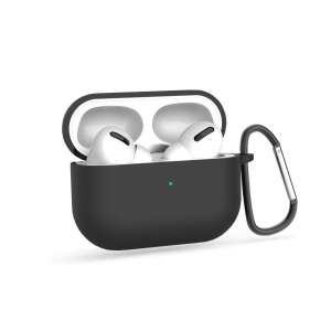 Black silicone protective case for Apple AirPods Pro 1/2 with carabiner - Headset Accessory