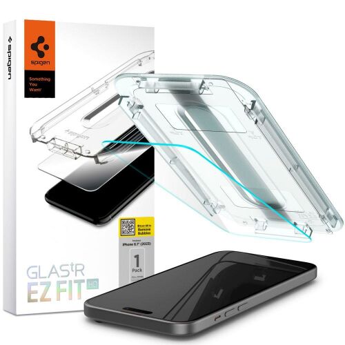 Spigen Glas.tR EZ Fit HD Apple iPhone 15 Edzett üveg kijelzővédő 148587853 - Spigen