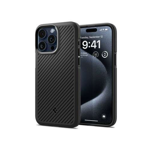 Spigen Core Armor iPhone 15 Pro Case, Black, Matte Finish
