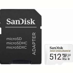 Карта памет SanDisk High Endurance 512GB microSDXC с адаптер, UHS-I, Class 10, V30 - SanDisk