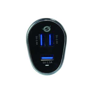 Ładowarka samochodowa USB Conceptronic CARDEN06B 3-portowa, czarna, 31.5W - Conceptronic