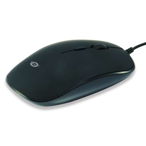 Conceptronic REGAS01B USB Mouse - Black, angled view