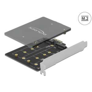 Delock 90432 PCIe kártya két M.2 foglalattal a számítógép tárolókapacitásának bővítéséhez - PCI hálózati kártya