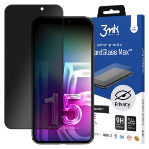 3mk HardGlass Max Privacy folia ochronna na ekran do iPhone 15 Pro Max, z opakowaniem - Artykuły techniczne i elektronika