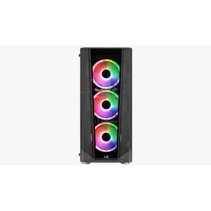 Obudowa komputera AeroCool Prism ARGB, czarna, widok z przodu - Aerocool