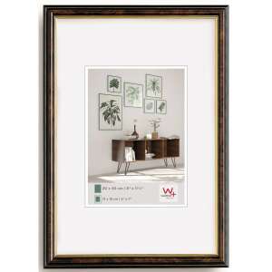 Walther JD318N képkeret, barna, 21,5x16,5 cm, arany szegéllyel, nappali környezetben - Walther