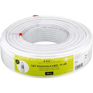 Goobay 49759 50 Meter weißes Koaxialantennenkabel, aufgerollt - Goobay