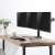 Equip 650125 triple monitor desk mount, black, for 17-27 inch screens, mounted on a desk