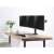 Equip 650125 triple monitor desk mount, black, for 17-27 inch screens, mounted on a desk