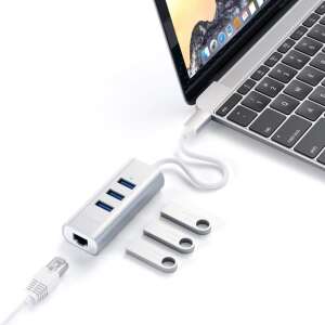 Satechi Hub Type-C din aluminiu (3x USB 3.0, Ethernet) - Argintiu 71936005 Hub-uri USB
