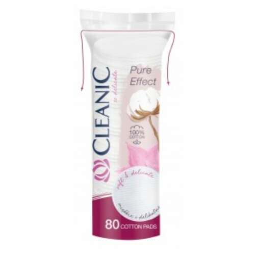 Cleanic Pure Effect Wattepads, 80 Stück, weich und zart, 100% Baumwolle