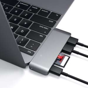 Satechi Hub USB Passthrough Type-C din aluminiu (3x USB 3.0, MicroSD) - Space Grey 71939255 Hub-uri USB