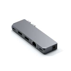 Satechi Aluminium Pro Hub Mini (1xUSB4 96W până la 6K 60Hz ieșire pentru ecran, 2 x USB-A 3.0, 1xEthernet, 1xUSB-C, 1xAudio) - Space Grey 71939514 Hub-uri USB
