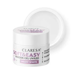 Claresa Soft&Easy Milky White Builder Gel UV/LED, 45g, do budowania i wzmacniania paznokci - Sztuczny żel budujący paznokcie