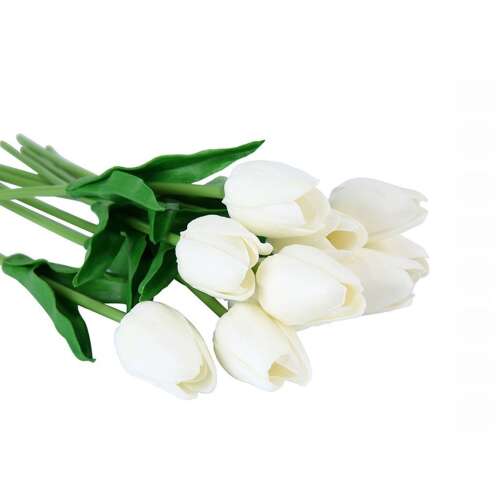 10 szálas gumi tulipán fehér