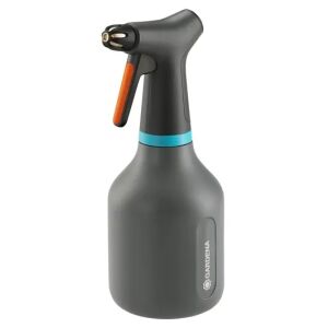 Gardena 0.75L Hand Sprayer, gray color, angled view - Gardena