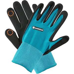 Gardena gardening gloves, size XL, blue and black, for planting, with touchscreen fingertips - Work gloves
